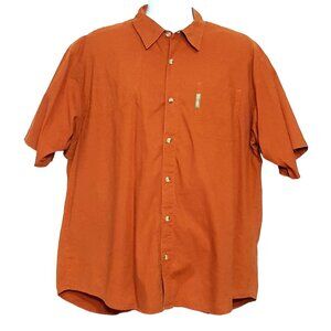 Columbia Mens Vented Short Sleeve Shirt Button Up Rust L Hunting Fishing